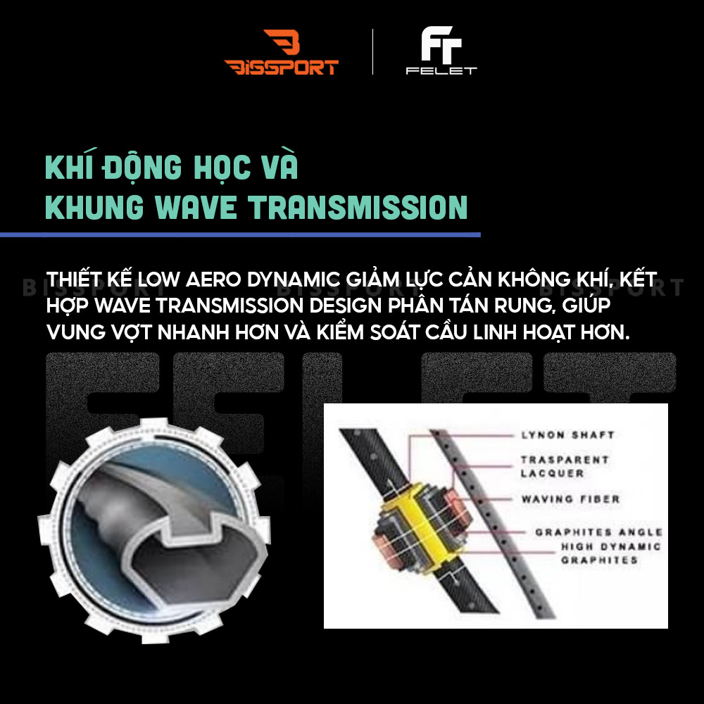 Vợt Cầu Lông Felet Woven TJ 1000 Control Chính Hãng - Kiểm Soát – Ổn Định – Dễ Chơi - Giảm Rung - Đánh Bền